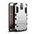 Funda Bumper Silicona y Plastico Mate Carcasa con Soporte para Samsung Galaxy S5 G900F G903F Blanco