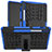 Funda Bumper Silicona y Plastico Mate Carcasa con Soporte para Samsung Galaxy Tab S7 4G 11 SM-T875 Azul