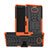 Funda Bumper Silicona y Plastico Mate Carcasa con Soporte para Sony Xperia 10 Naranja