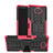 Funda Bumper Silicona y Plastico Mate Carcasa con Soporte para Sony Xperia 10 Plus Rosa Roja