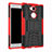 Funda Bumper Silicona y Plastico Mate Carcasa con Soporte para Sony Xperia L2 Rojo