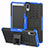 Funda Bumper Silicona y Plastico Mate Carcasa con Soporte para Sony Xperia L3 Azul