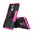 Funda Bumper Silicona y Plastico Mate Carcasa con Soporte para Sony Xperia XA2 Rosa Roja