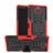 Funda Bumper Silicona y Plastico Mate Carcasa con Soporte para Sony Xperia XA3 Rojo