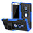 Funda Bumper Silicona y Plastico Mate Carcasa con Soporte para Sony Xperia XZ2 Azul