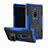 Funda Bumper Silicona y Plastico Mate Carcasa con Soporte para Sony Xperia XZ2 Premium Azul