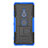 Funda Bumper Silicona y Plastico Mate Carcasa con Soporte para Sony Xperia XZ3 Azul