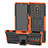 Funda Bumper Silicona y Plastico Mate Carcasa con Soporte para Sony Xperia XZ4 Naranja