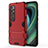 Funda Bumper Silicona y Plastico Mate Carcasa con Soporte para Xiaomi Mi 10 Ultra Rojo
