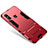 Funda Bumper Silicona y Plastico Mate Carcasa con Soporte para Xiaomi Mi 8 Rojo