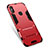 Funda Bumper Silicona y Plastico Mate Carcasa con Soporte para Xiaomi Redmi Note 5 Rojo