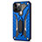 Funda Bumper Silicona y Plastico Mate Carcasa con Soporte R01 para Apple iPhone 12 Pro Max Azul