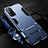 Funda Bumper Silicona y Plastico Mate Carcasa con Soporte R01 para Huawei Honor 30 Lite 5G Azul
