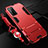 Funda Bumper Silicona y Plastico Mate Carcasa con Soporte R01 para Huawei Honor 30 Lite 5G Rojo
