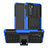 Funda Bumper Silicona y Plastico Mate Carcasa con Soporte R01 para Huawei P40 Azul