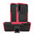 Funda Bumper Silicona y Plastico Mate Carcasa con Soporte R01 para Samsung Galaxy A90 5G Rosa Roja