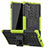 Funda Bumper Silicona y Plastico Mate Carcasa con Soporte R01 para Samsung Galaxy Note 10 Plus 5G Verde