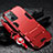 Funda Bumper Silicona y Plastico Mate Carcasa con Soporte R01 para Xiaomi Redmi 11 Prime 5G Rojo