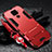 Funda Bumper Silicona y Plastico Mate Carcasa con Soporte R01 para Xiaomi Redmi Note 9 Rojo