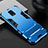 Funda Bumper Silicona y Plastico Mate Carcasa con Soporte R01 para Xiaomi Redmi Note 9S Azul Cielo