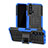 Funda Bumper Silicona y Plastico Mate Carcasa con Soporte R02 para Huawei Honor 20 Pro Azul