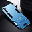 Funda Bumper Silicona y Plastico Mate Carcasa con Soporte R02 para Samsung Galaxy Note 10 5G Azul Cielo