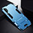 Funda Bumper Silicona y Plastico Mate Carcasa con Soporte R02 para Samsung Galaxy Note 10 Plus Azul Cielo