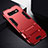 Funda Bumper Silicona y Plastico Mate Carcasa con Soporte R02 para Samsung Galaxy S10 5G Rojo
