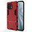 Funda Bumper Silicona y Plastico Mate Carcasa con Soporte R02 para Xiaomi Mi 11 5G Rojo
