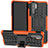 Funda Bumper Silicona y Plastico Mate Carcasa con Soporte R03 para Huawei P30 Pro New Edition Naranja