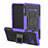 Funda Bumper Silicona y Plastico Mate Carcasa con Soporte R03 para Samsung Galaxy S10 5G Morado