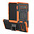 Funda Bumper Silicona y Plastico Mate Carcasa con Soporte R03 para Samsung Galaxy S10 5G Naranja