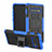 Funda Bumper Silicona y Plastico Mate Carcasa con Soporte R03 para Samsung Galaxy S10 Plus Azul