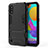 Funda Bumper Silicona y Plastico Mate Carcasa con Soporte T01 para Samsung Galaxy M01 Negro