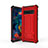 Funda Bumper Silicona y Plastico Mate Carcasa con Soporte T01 para Samsung Galaxy S10 5G Rojo