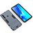 Funda Bumper Silicona y Plastico Mate Carcasa con Soporte T02 para Samsung Galaxy A9s Azul
