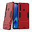 Funda Bumper Silicona y Plastico Mate Carcasa con Soporte T03 para Samsung Galaxy A9s Rojo