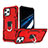 Funda Bumper Silicona y Plastico Mate Carcasa con Soporte YF1 para Apple iPhone 14 Pro Rojo