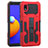 Funda Bumper Silicona y Plastico Mate Carcasa con Soporte YF1 para Samsung Galaxy A01 Core Rojo