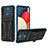 Funda Bumper Silicona y Plastico Mate Carcasa con Soporte YF1 para Samsung Galaxy A02s Azul