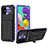 Funda Bumper Silicona y Plastico Mate Carcasa con Soporte YF1 para Samsung Galaxy A51 4G Morado