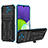 Funda Bumper Silicona y Plastico Mate Carcasa con Soporte YF1 para Samsung Galaxy F42 5G Azul