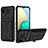 Funda Bumper Silicona y Plastico Mate Carcasa con Soporte YF1 para Samsung Galaxy M02 Negro