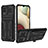 Funda Bumper Silicona y Plastico Mate Carcasa con Soporte YF1 para Samsung Galaxy M12 Negro