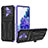 Funda Bumper Silicona y Plastico Mate Carcasa con Soporte YF1 para Samsung Galaxy S20 Lite 5G Morado