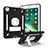 Funda Bumper Silicona y Plastico Mate Carcasa con Soporte YJ1 para Apple iPad Mini 4 Plata y Negro