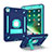 Funda Bumper Silicona y Plastico Mate Carcasa con Soporte YJ2 para Apple iPad Mini 4 Azul