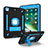 Funda Bumper Silicona y Plastico Mate Carcasa con Soporte YJ2 para Apple iPad Mini 4 Azul y Negro
