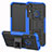Funda Bumper Silicona y Plastico Mate Carcasa con Soporte Z01 para Huawei Honor 8A Azul