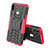 Funda Bumper Silicona y Plastico Mate Carcasa con Soporte Z01 para Xiaomi Mi 8 Rosa Roja